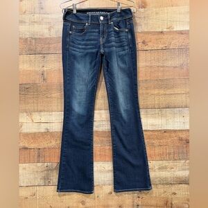 American Eagle Outfitters Dark Blue Kick Boot Jeans Size 4 Regular